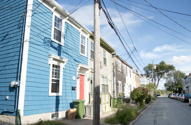 istock Homes in empty road, Halifax. COVID-19: Stay At Home concept.. 1283466465
