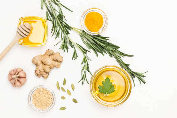 istock Ginger, rosemary sprig and lime, turmeric and garlic 1283468732