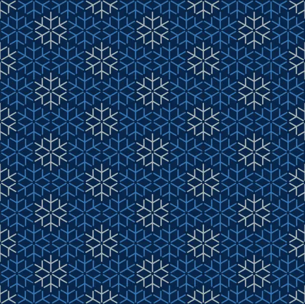 Vector illustration of Christmas Snowflake Seamless Pattern.