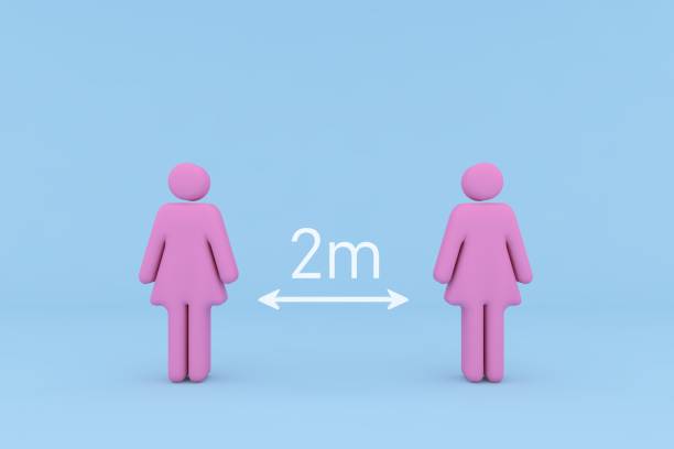 istock 3D Render: People in pink, background in Blue. 1283476250