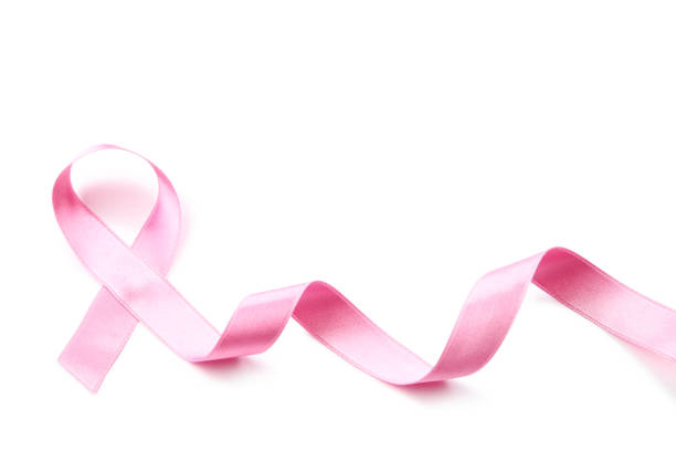 istock Cancer concept. Pink ribbon isolated on white background 1283476430