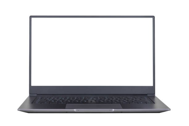 istock white mock up on laptop screen isolated on white background close up front view 1283478430
