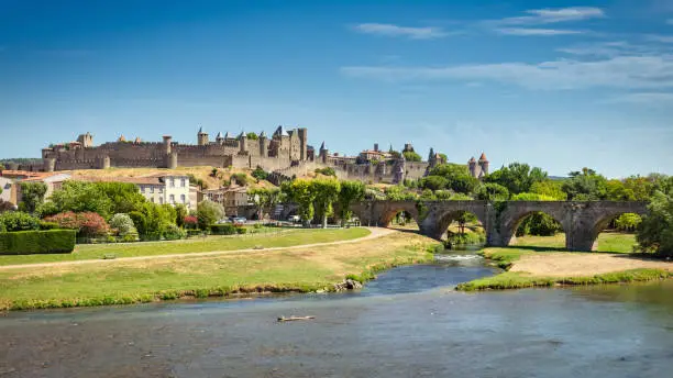 Photo of Carcasonne Cityscape Panorama in Summer France