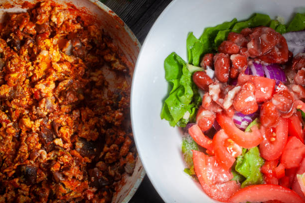 istock Mixed Salad With Mushrooms Baked in Pan 1283481246