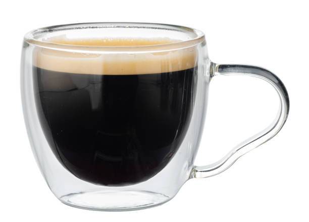 istock Glass cup of espresso coffee isolated on white 1283483257