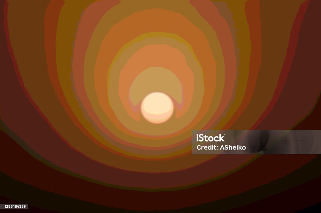Abstract Rising Sun Circle S Abstract Sunrise With Separated Yellowredbrown Tones Stock Illustration ...