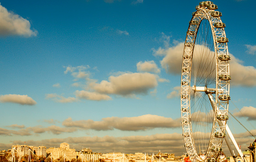 London, UK - January 19, 2015: The London Eye in London, United Kingdom. It is the tallest Ferris wheel in Europe with 135 meters high