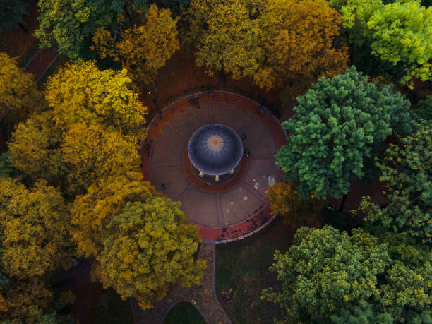 istock overhead top view of autumn public park 1283491472