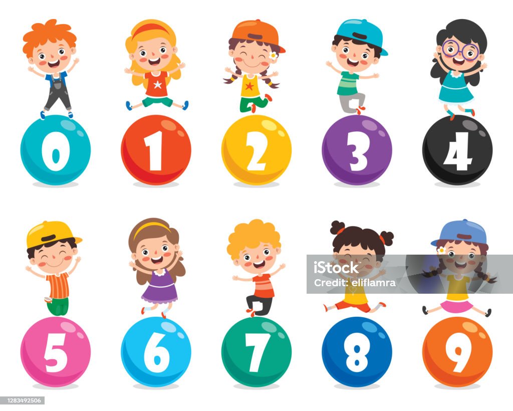 Multicolour Numbers Concept Of Multi Colored Numbers Stock Illustration - Download Image ...