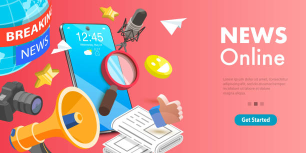 istock 3D Isometric Flat Vector Conceptual Illustration of Online News App. 1283494245