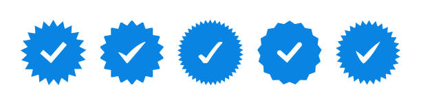 ilustrações de stock, clip art, desenhos animados e ícones de set of vector starburst badges with check mark. approved star sticker isolated on white background. - seal a deal