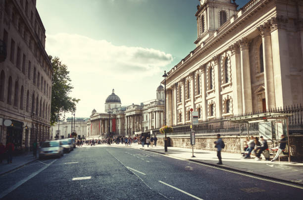 istock sunset near Trafalgar square, London, UK 1283494789