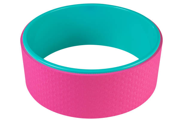 istock colored yoga wheel, turquoise and pink, on a white background 1283494843