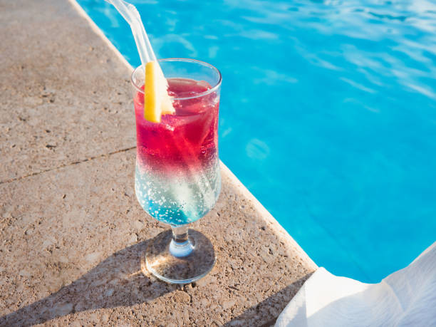 istock Beautiful cocktail glass. View from above, close-up 1283499645