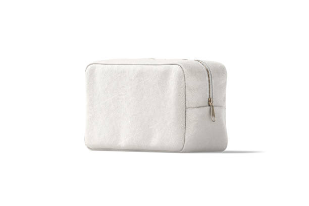 istock Blank canvas cosmetic bag mock up, half-turned view 1283499769