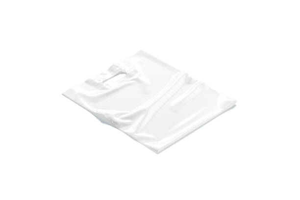 istock Blank white die-cut plastic bag with handle hole mock up 1283499943