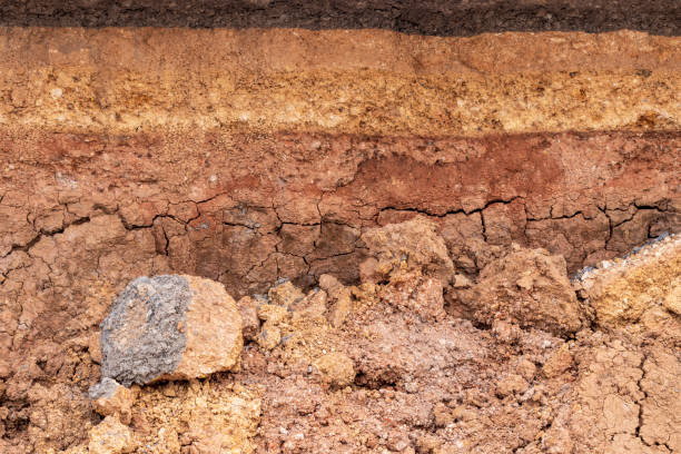 istock The surface layer of soil under the road to water erosion. 1283500405