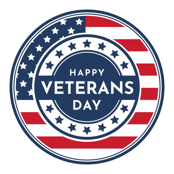 Happy Veterans Day label. Vector Happy Veterans Day label. Vector illustration. EPS10 memorial day art stock illustrations