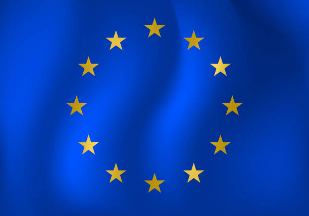 европейский союз флаг ткань - european union flag stock illustrations