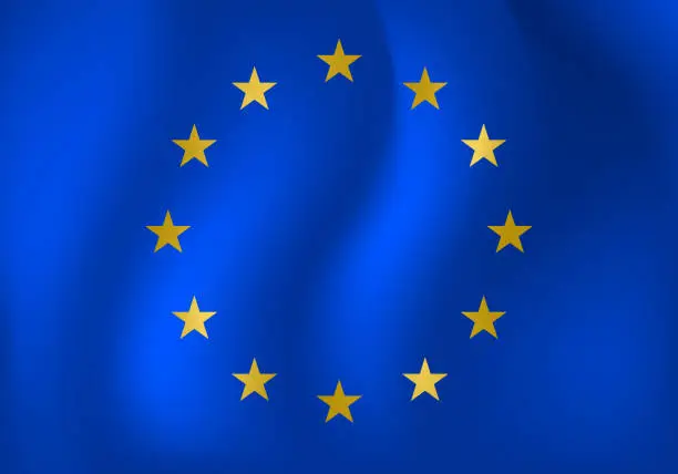 Vector illustration of european union flag cloth