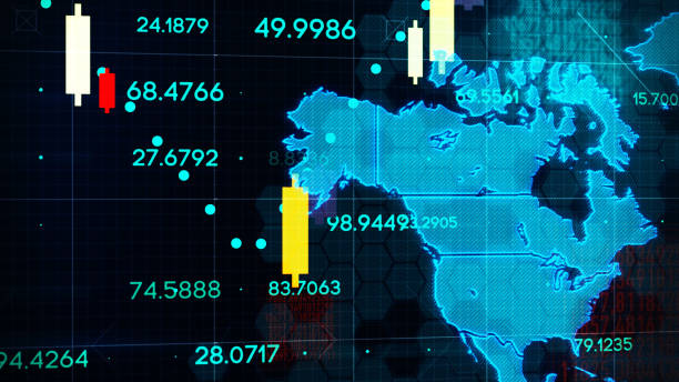 istock Business Exchange Currency Chart Background with world map 4K 1283504569