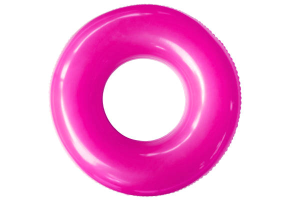farbiges schwimmen auf weißem hintergrund. - swimming pool inner tube toy float stock-fotos und bilder
