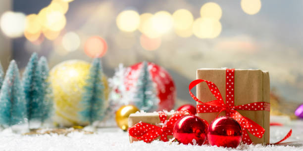 istock Christmas decoration background. Christmas tree and holidays ornament. Copy space 1283505964