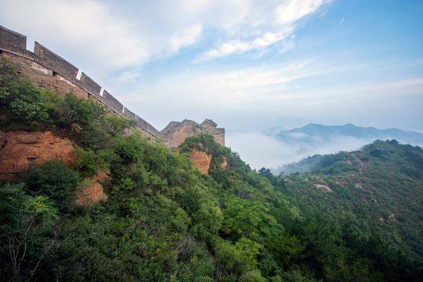 istock The Great Wall and the beautiful clouds in the morning 1283506561