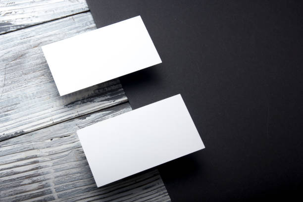 istock Business cards blank. Mockup on color background. Flat Lay. copy space for text 1283506702