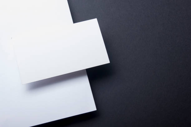 istock Business cards blank. Mockup on color background. Flat Lay. copy space for text 1283506730