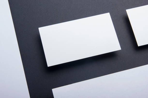 istock Business cards blank. Mockup on color background. Flat Lay. copy space for text 1283507835