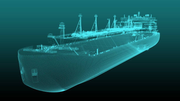 Holographic Gas carrier scheme. 3d-rendering