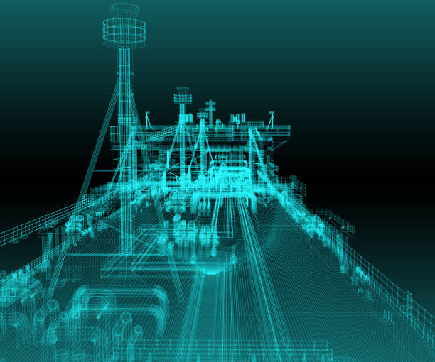 istock Holographic Gas carrier scheme. 3d-rendering 1283509887