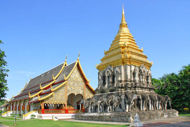 tempio di wat chiang man, chiang mai, thailandia - wat chiang man foto e immagini stock