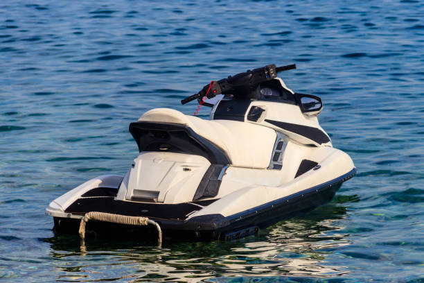 istock Empty jet ski in a sea. Summer vacation concept 1283513909