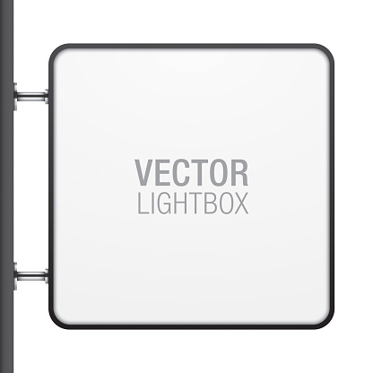 Nice Square Light Box Square Shape Lightbox Hanging On The Wall Stock Illustration - Download ...