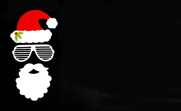 istock Santa Claus Paper Mask, Black Background, Copy Space 1283514661