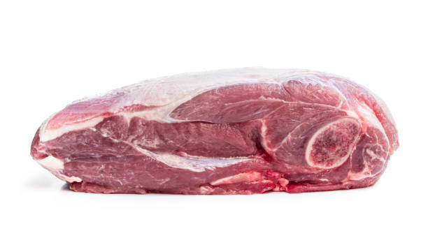 istock Lamb whole shoulder meat isolated on white 1283517889
