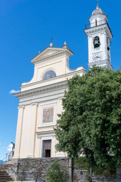 Santa Giulia church in Lavagna town view of facade of Santa Giulia church, Lavagna, Genoa, Italy lavagna stock pictures, royalty-free photos & images