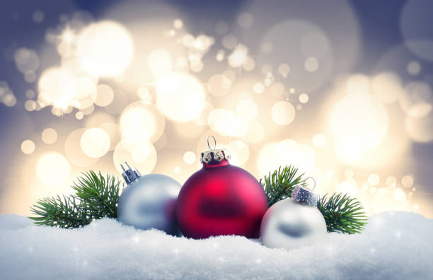 istock Christmas balls in the snow 1283522376