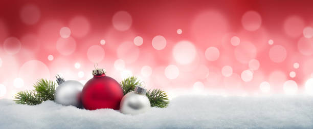 istock Christmas balls in the snow 1283522912