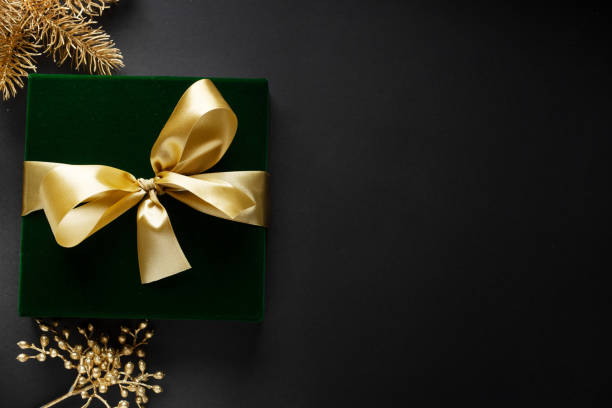 istock Christmas deco with fir and baubles on dark 1283522988