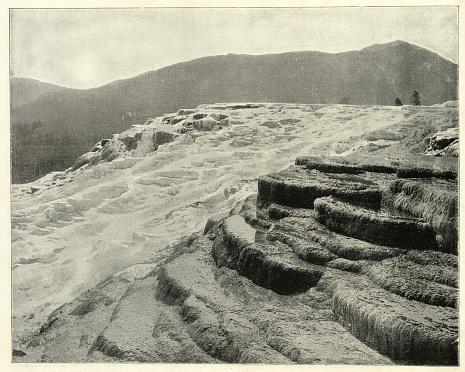 Vintage photograph of Mammoth Hot Springs, Yellowstone National Park, 19th Century
