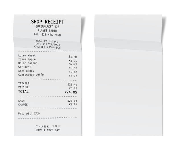 istock Template of a shop receipt. Mockup of a check from mall 1283526121