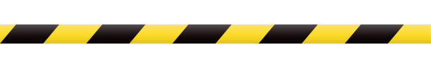 istock Barricade tape. Boundary line. Yellow and black barrier tape. Construction border. 1283526294