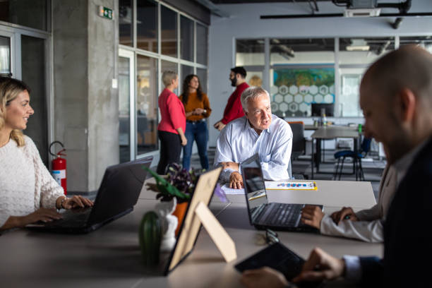 istock Business meeting in modern workplace 1283526417