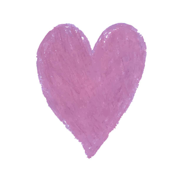 istock Illustration of heart shape drawn with pink colored chalk pastels 1283526635