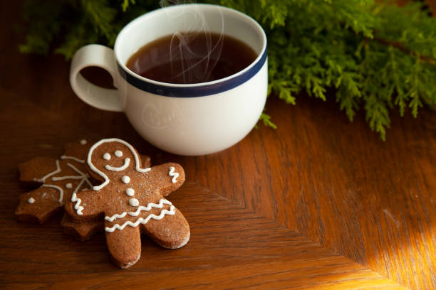 istock Christmas gingerbread cookies on wooden table 1283526665