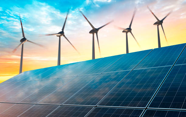 istock Photovoltaic system and wind turbine 1283527954