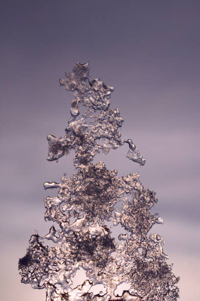 istock Newly  ice  Crystal as new year tree against sky Background 1283528017